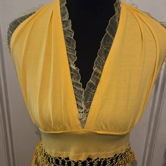 EUC Yellow Belly Dance Costume - Picture 3 of 7